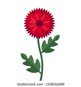 Icono plano de las flores sobre fondo blanco. Simple ilustración de la flor roja.