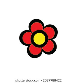 Flower flat icon, plant and nature, chamomile sign, a colorful solid pattern on a white background