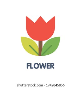 Flower flat icon style illustration design on white background eps.10