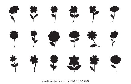 flower flat icon vector art. flat flower icons set