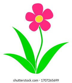 Flower flat icon. Vector illustration isolated on white background.