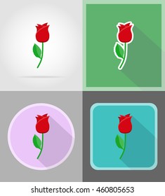 flower flat icons vector illustration isolated on background