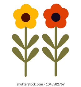 flower flat illustration on white