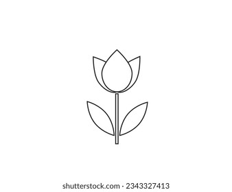 Flower flat vector icon (tulip, crocus, snowdrop)