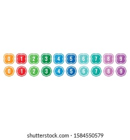flower floor and numbers. floral symbols and numbers 0-9