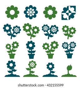 flower, flora icon set