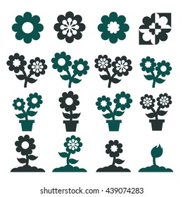 flower, flora icon set