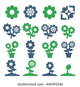 flower, flora icon set