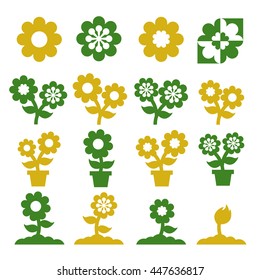 flower, flora icon set