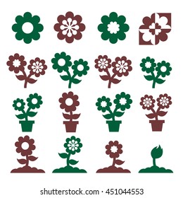 flower, flora icon set