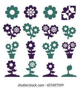 flower, flora icon set