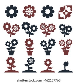 flower, flora icon set