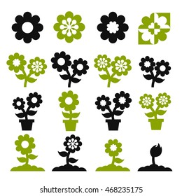 flower, flora icon set