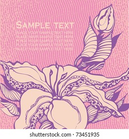 flower and floral background, engraved retro style. vector illustration