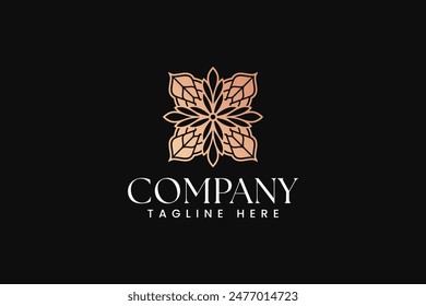 flower floral beauty ornament symbol logo with abstract concept for fashion boutique and jewelery