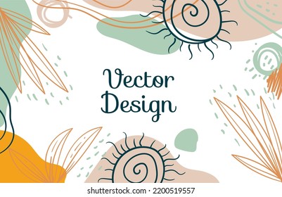 Flower floral boho esoteric style abstract background concept. Graphic design element vector illustration