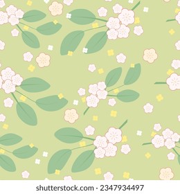 Flower Floral Colorful Country Style Seamless Pattern for Textile.