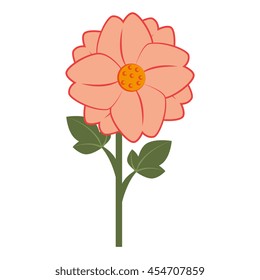 Flower floral colorful, isolated flat icon design.