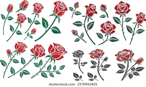 flower, floral, design, blossom, element, graphic, decoration, garden, decorative, collection, vector, drawing, flora, art, beauty, rose, black, icon, illustration, bud, leaf, beautiful, decor, botany