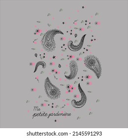 Flower And Floral Doodle Vector Slogan Tshirt Print Design