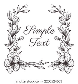 Flower floral frame border hand drawn abstract concept. Graphic design element vector illustration