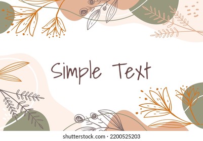 Flower floral line art leaves banner poster background abstract concept. Graphic design element vector illustration