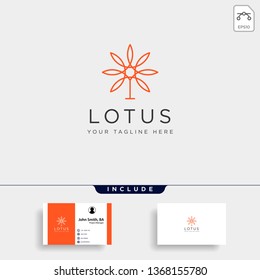 flower floral line beauty premium simple logo template