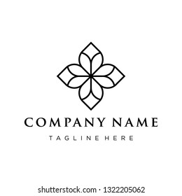 Flower Floral Line Pattern Logo Design Inspiration