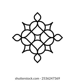 Flor Floral Line Pattern Inspiración de diseño de logotipo
