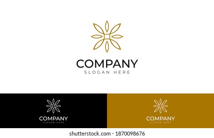 flower floral line premium simple logo template. luxury and jewelry concepts for exclusive services and products, beauty and spa industry.