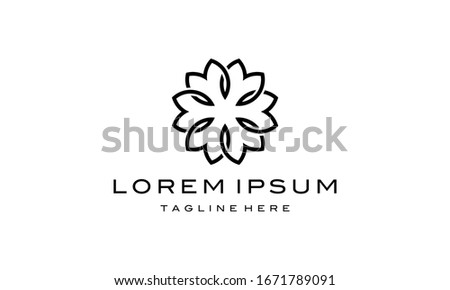 Flower Floral Link with Initial Letter M Pattern logo design Inspiration
