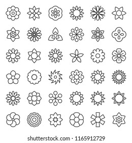 flower and floral logo icon isolated vector, editable stroke