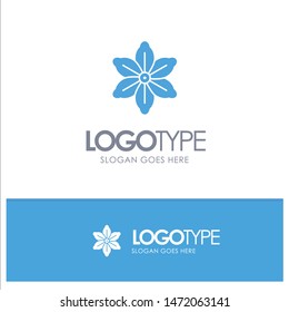 Flower, Floral, Nature, Spring Blue Solid Logo with place for tagline