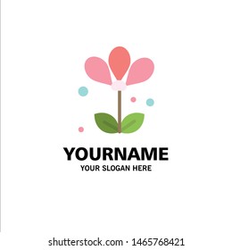 Flower, Floral, Nature, Spring Business Logo Template. Flat Color. Vector Icon Template background