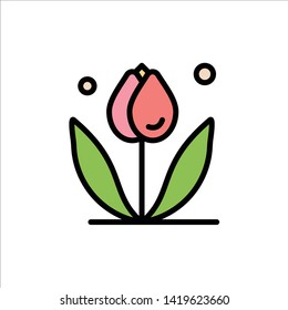 Flower, Floral, Nature, Spring  Flat Color Icon. Vector icon banner Template
