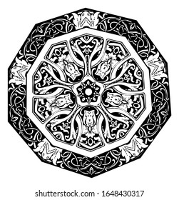 objeto vectorial floral ornamentado con flores
