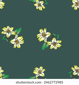 flower, floral, pattern, background, seamless, design, vector, motif, ornament, daisy, blossom, leaf, beauty, textile, vintage, cute, meadow, art, wallpaper, nature, print, illustration, abstract