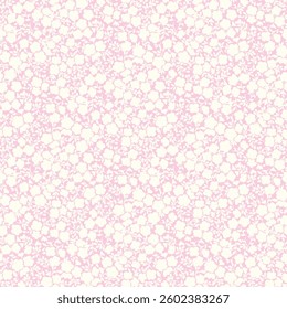 Flower floral pattern in small abstract flowers. Small white flowers. Pink  background. Ditsy print. Floral seamless background. Vintage flower pattern template for fashion prints.
