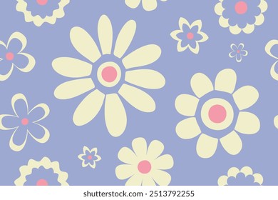 flor floral sem emenda repete padrão. este é um rosa azul off branco flor vetor ilustração. Design para decoração, papel de parede, camisas, roupas, toalhas de mesa, envoltório, textura, têxtil, tecido  