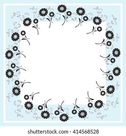 Flower or floral silhouette frame background. Simple vector illustration.