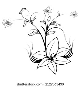 Flower Floral Vector Illustration On White Stock Vector (Royalty Free ...