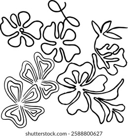 flower floral vector line art print ebroidery