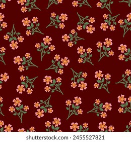 flower floral vintage seamless pattern.  This is a retro flower repeat vector illustration.  Design for decorative, wallpaper, shirts, clothing, tablecloths, blankets, wrapping, texture, textile   