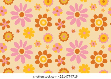 flower floral vintage seamless pattern. This is a retro flower repeat vector illustration. Design for decorative, wallpaper, shirts, clothing, tablecloths, blankets, wrapping, texture, textile,  