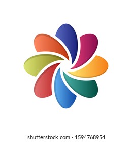 Flower, florist, Rounded Gradient, Beautiful Icon, Logo, Vector