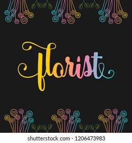 flower florist vector minimal creative design.