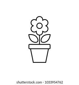 flower in the flowerpot beautiful plant simple black icon