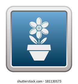 Flower in flowerpot (button)