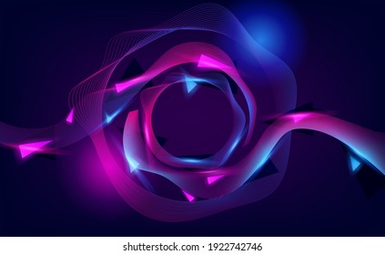 flower fluid audio wave gradient vibrant neon pink and purple glow neon color for pop culture background retro 80s