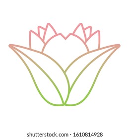 flower foliage leaves plant gradient icon vector illustration